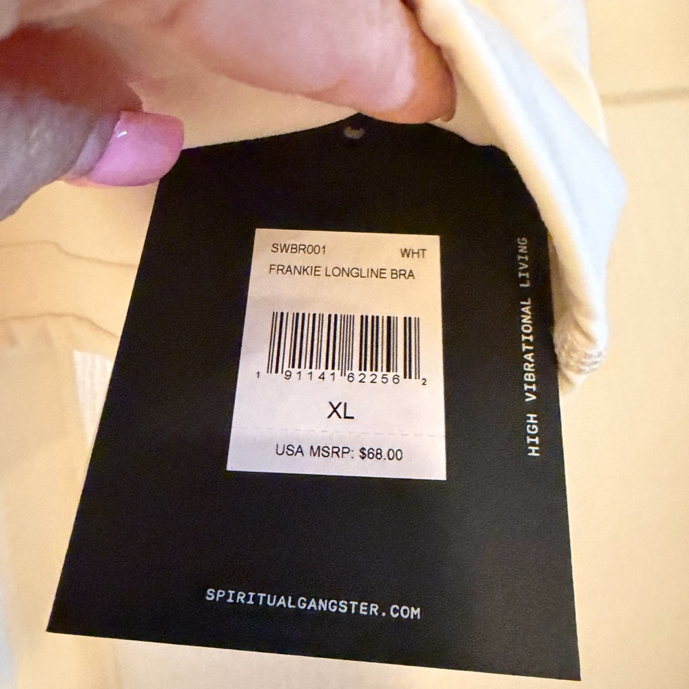Cream Racerback Sports Bra - Picture 2 of 7
